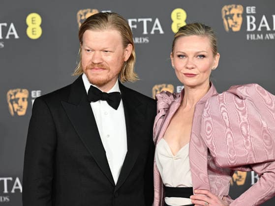 Celebrities arrive at the 2026 BAFTA Film Awards at Royal Festival Hall, London Featuring: Jesse Plemons and Kirsten Dunst Where: London, United Kingdom When: 22 Feb 2026 Credit: Cover Images EDITORIAL USE ONLY. NOT FOR USE BY NEWSPAPERS BASED IN THE UK. Copyright: xx coverimg55497216