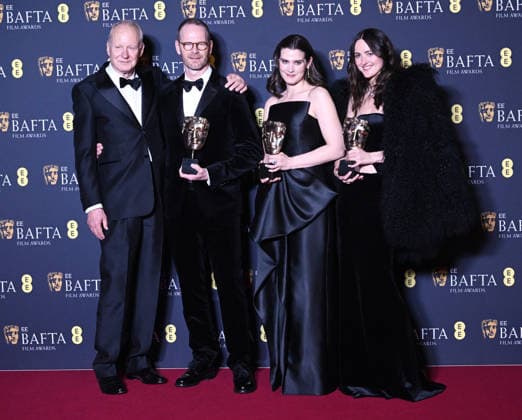2026 BAFTA Film Awards press room at the Royal Festival Hall, Southbank Centre Featuring: Stellan Skarsgard, Joachim Trier, Inga Ibsdotter Lilleaas and Renate Reinsve Where: London, United Kingdom When: 22 Feb 2026 Credit: Cover Images EDITORIAL USE ONLY. NOT FOR USE BY NEWSPAPERS BASED IN THE UK. Copyright: xx coverimg55497455