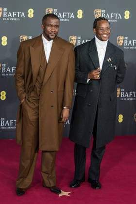February 22, 2026, London, England, United Kingdom: WALE DAVIES and AKINOLA DAVIES attend the red carpet during the EE BAFTA Film Awards 2026 ceremony at The Royal Festival Hall. London United Kingdom  - ZUMAs371 20260222_zip_s371_157 Copyright: xWiktorxSzymanowiczx