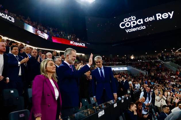 Spanish King Felipe VI during King s Cup Finals match between Real Madrid vs Baskonia in Valencia. 22 February 2026 Cordon Press  FRANCISCOxGOMEZ