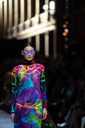 MELBOURNE FASHION FESTIVAL, The Joy Wear runway during Melbourne Fashion Week at the Royal Exhibition Building in Melbourne, Monday, February 23, 2026 ( NO ARCHIVING MELBOURNE VICTORIA AUSTRALIA  Copyright: xJAYxKOGLERx 20260223126455815889
