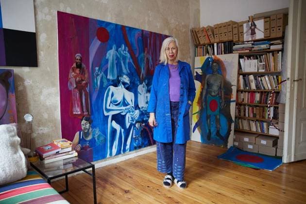 Bettina Semmer ** NUR FÜR REDAKTIONELLE ZWECKE ** EDITORIAL USE ONLY **<p>Die Künstlerin Bettina Semmer in ihrer Wohnung bzw. ihrem Atelier in der Schöneberger Straße in Berlin-Kreuzberg. Deutschland Berlin Berlin Copyright: JoergxCarstensen
