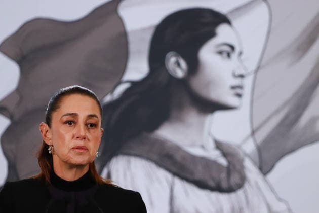 Mexico™s President Claudia Sheinbaum Holds El Mencho News Conference Mexico s President Claudia Sheinbaum speaks during a news conference about the death of Nemesio Oseguera, know El Mencho, leader of the Jalisco Nueva Generacion Cartel, during an operation in Tapalpa, Jalisco, which sparked roadblocks and vehicle burnings in various parts of the country. on February 23, 2026 in Mexico City, Mexico. (Photo by Carlos Santiago Eyepix Group) Copyright: xCarlosxSantiagox xEyepixxGroupx CS_23022026_176462