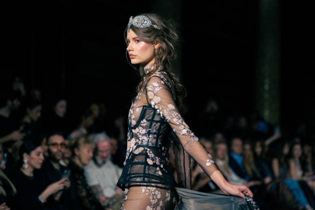 LFW - Aadnevik Runway A model walks the runway at the Aadnevik show during London Fashion Week February 2026 at The Royal Horseguards , London, UK on February 23, 2026. Photo by LounisPhotography ABACAPRESS.COM London United Kingdom  Copyright: xLounisPhotography ABACAx
