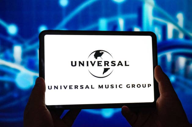 Photo illustration in China - 22 Feb 2026 In this photo illustration, the Universal Music Group logo is displayed on the screen of a smart tablet. China Copyright: xSheldonxCooperx xSOPAxImagesx 260222 logos(6)