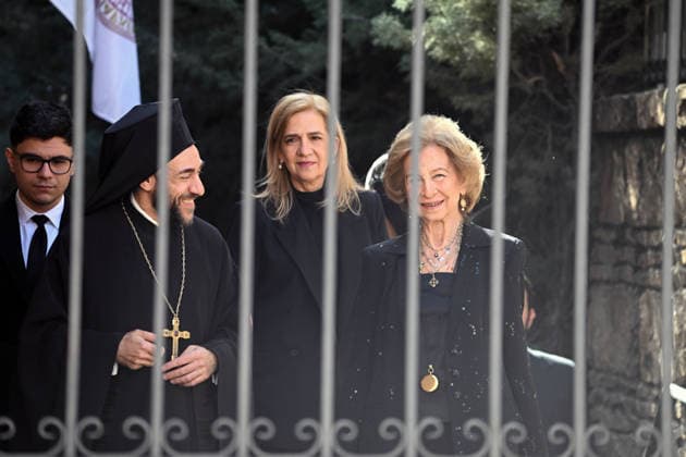 The Greek Orthodox Cathedral of St. Andrew and St. Demetrios pays tribute to Irene of Greece Infanta Cristina and Queen Sofia on their arrival at the tribute to Irene of Greece at the Greek Orthodox Cathedral of St. Andrew and St. Demetrios, on February 24, 2026, in Madrid Spain FAMOUSES KINGDOM GREECE DEATH José Madrid Madrid Madrid Spain  Copyright: xJosÃ xOlivax 7317856