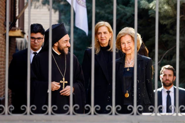 The Greek Orthodox Cathedral of St. Andrew and St. Demetrios pays tribute to Irene of Greece Queen Sofia and Infanta Cristina on their arrival at the tribute to Irene of Greece at the Greek Orthodox Cathedral of St. Andrew and St. Demetrios, on February 24, 2026, in Madrid Spain FAMOUSES GREECE ROYALTY DEATH Madrid Madrid Madrid Spain  Copyright: xJosexVelascox 7318054