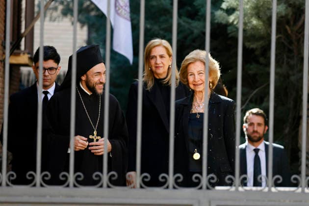 The Greek Orthodox Cathedral of St. Andrew and St. Demetrios pays tribute to Irene of Greece Queen Sofia and Infanta Cristina on their arrival at the tribute to Irene of Greece at the Greek Orthodox Cathedral of St. Andrew and St. Demetrios, on February 24, 2026, in Madrid Spain FAMOUSES GREECE ROYALTY DEATH Madrid Madrid Madrid Spain  Copyright: xJosexVelascox 7318055