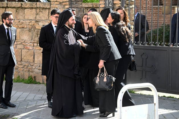 The Greek Orthodox Cathedral of St. Andrew and St. Demetrios pays tribute to Irene of Greece Infanta Elena and Victoria Federica at the exit of the tribute to Irene of Greece at the Greek Orthodox Cathedral of St. Andrew and St. Demetrios, on February 24, 2026, in Madrid Spain FAMOUSES KINGDOM GREECE DEATH José Madrid Madrid Madrid Spain  Copyright: xJosÃ xOlivax 7318315
