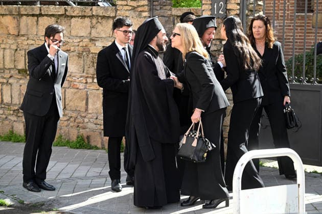 The Greek Orthodox Cathedral of St. Andrew and St. Demetrios honors Irene of Greece Infanta Elena, Victoria Federica and Alexia of Greece at the exit of the tribute to Irene of Greece at the Greek Orthodox Cathedral of St. Andrew and St. Demetrios, on February 24, 2026, in Madrid Spain FAMOUSES GREECE ROYALTY DEATH José Madrid Madrid Madrid Spain  Copyright: xJosÃ xOlivax 7318316