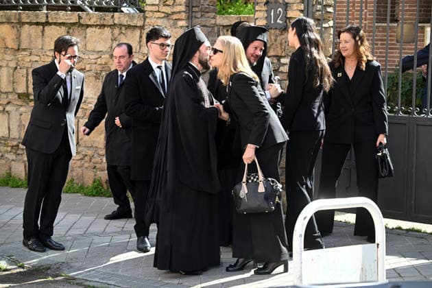 The Greek Orthodox Cathedral of St. Andrew and St. Demetrios honors Irene of Greece Infanta Elena, Victoria Federica and Alexia of Greece at the exit of the tribute to Irene of Greece at the Greek Orthodox Cathedral of St. Andrew and St. Demetrios, on February 24, 2026, in Madrid Spain FAMOUSES GREECE ROYALTY DEATH José Madrid Madrid Madrid Spain  Copyright: xJosÃ xOlivax 7318317