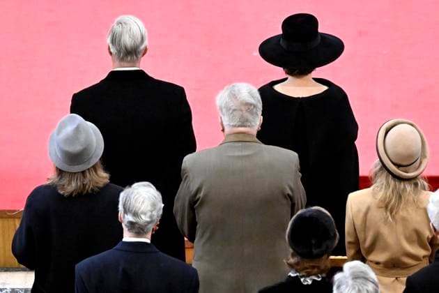 Mass for the defuncts of the Royal family 24 02 2026 BRUSSELS, BELGIUM - FEBRUARY 24 : King Philippe, Queen Mathilde, Prince Laurent, Princess Claire, as well as Princess Delphine and Mr James O Hare, attend the annual mass in memory of deceased members of the Royal Family. The ceremony takes place at the Church of Our Lady in Laeken on February 24, 2026 in Brussels, Belgium, 24 02 2026 Brussels Belgium  Copyright: xDidierxLebrunx