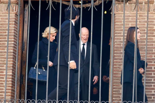 The Greek Orthodox Cathedral of St. Andrew and St. Demetrios honors Irene of Greece Maria Zurita and Simeon of Bulgaria at the exit of the tribute to Irene of Greece at the Greek Orthodox Cathedral of St. Andrew and St. Demetrios, February 24, 2026, in Madrid Spain FAMOUSES KINGDOM GREECE DEATH Madrid Madrid Madrid Spain  Copyright: xJosexVelascox 7318405