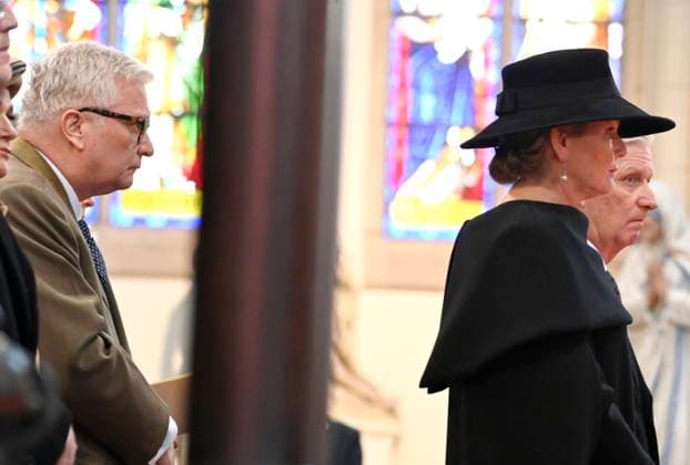 Mass for the defuncts of the Royal family 24 02 2026 BRUSSELS, BELGIUM - FEBRUARY 24 : King Philippe, Queen Mathilde, Prince Laurent attend the annual mass in memory of deceased members of the Royal Family. The ceremony takes place at the Church of Our Lady in Laeken on February 24, 2026 in Brussels, Belgium, 24 02 2026 Brussels Belgium  Copyright: xDidierxLebrunx