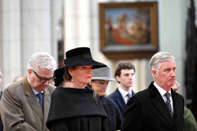 Mass for the defuncts of the Royal family 24 02 2026 BRUSSELS, BELGIUM - FEBRUARY 24 : King Philippe, Queen Mathilde, Prince Laurent, Princess Claire, as well as Princess Delphine and Mr James O Hare, attend the annual mass in memory of deceased members of the Royal Family. The ceremony takes place at the Church of Our Lady in Laeken on February 24, 2026 in Brussels, Belgium, 24 02 2026 Brussels Belgium  Copyright: xDidierxLebrunx