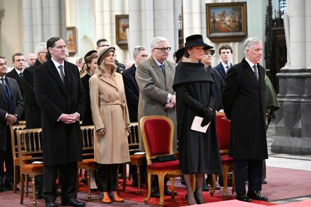 Mass for the defuncts of the Royal family 24 02 2026 BRUSSELS, BELGIUM - FEBRUARY 24 : King Philippe, Queen Mathilde, Prince Laurent, Princess Claire, as well as Princess Delphine and Mr James O Hare, attend the annual mass in memory of deceased members of the Royal Family. The ceremony takes place at the Church of Our Lady in Laeken on February 24, 2026 in Brussels, Belgium, 24 02 2026 Brussels Belgium  Copyright: xDidierxLebrunx