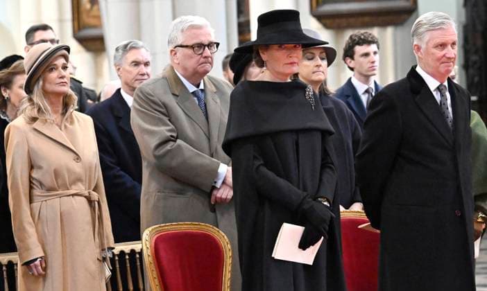 Mass for the defuncts of the Royal family 24 02 2026 BRUSSELS, BELGIUM - FEBRUARY 24 : King Philippe, Queen Mathilde, Prince Laurent, Princess Claire, as well as Princess Delphine and Mr James O Hare, attend the annual mass in memory of deceased members of the Royal Family. The ceremony takes place at the Church of Our Lady in Laeken on February 24, 2026 in Brussels, Belgium, 24 02 2026 Brussels Belgium  Copyright: xDidierxLebrunx