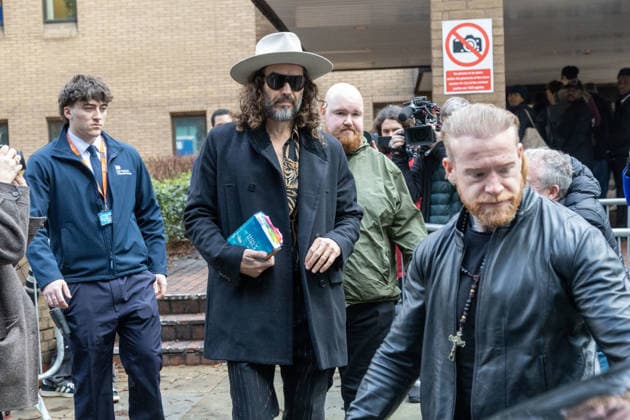 February 24, 2026, London, England, United Kingdom: RUSSELL BRAND leaves Southwark Crown Court where he is accused of two further sex offences, including rape, against two further women which allegedly took place in 2009. Brand is already facing allegations of sexual offences against four other women and is due to go on trial in June 2026. London United Kingdom  - ZUMAs262 20260224_zip_s262_018 Copyright: xTayfunxSalcix