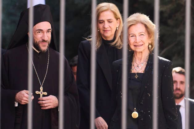 24-02-2026 Madrid Queen Sofia and Infanta Cristina attends a service in memory of Princess Irene held at the Greek Orthodox Cathedral of Saint Andrew and Saint Demetrius in Madrid, Spain. Princess Irene, the younger sister of Queen Sofia of Spain and of the former King Constantine, died aged 83 on 15 January in Madrid. No Spain Â  Copyright: xPPEx