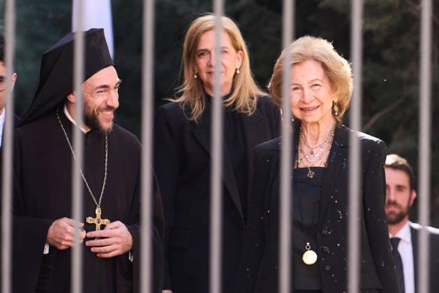 24-02-2026 Madrid Queen Sofia and Infanta Cristina attends a service in memory of Princess Irene held at the Greek Orthodox Cathedral of Saint Andrew and Saint Demetrius in Madrid, Spain. Princess Irene, the younger sister of Queen Sofia of Spain and of the former King Constantine, died aged 83 on 15 January in Madrid. No Spain Â  Copyright: xPPEx