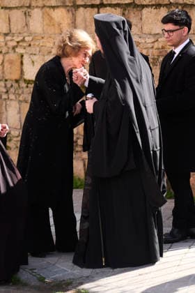 24-02-2026 Madrid Queen Sofia attends a service in memory of Princess Irene held at the Greek Orthodox Cathedral of Saint Andrew and Saint Demetrius in Madrid, Spain. Princess Irene, the younger sister of Queen Sofia of Spain and of the former King Constantine, died aged 83 on 15 January in Madrid. No Spain Â  Copyright: xPPEx