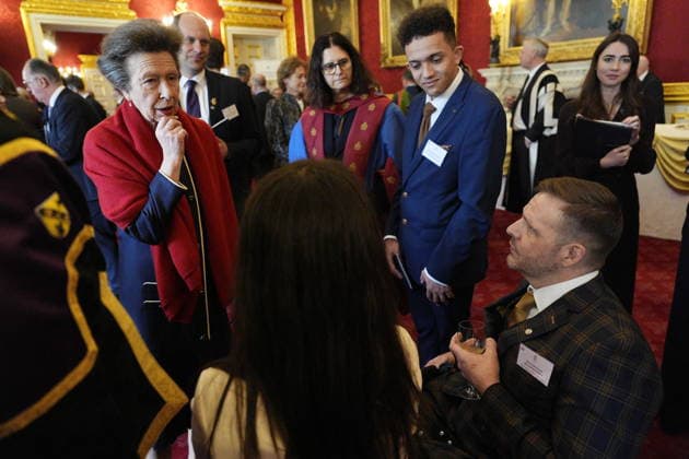 King Charles and Queen Camilla host Queen Elizabeth Prizes for Education at St James s Palace in London, UK, 24 February 2026 The Princess Royal meets representatives from Loughborough University during a reception after the presentation ceremony for the Queen Elizabeth Prizes for Education at St James s Palace in London. The Queen Elizabeth Prizes for Higher and Further Education are part of the UK national honours system, recognising at the highest level of state outstanding work in universities and colleges. Picture date: Tuesday February 24, 2026., Credit:Aaron Chown Avalon UK, London  Copyright: xAaronxChownx xAvalonx 1077921408