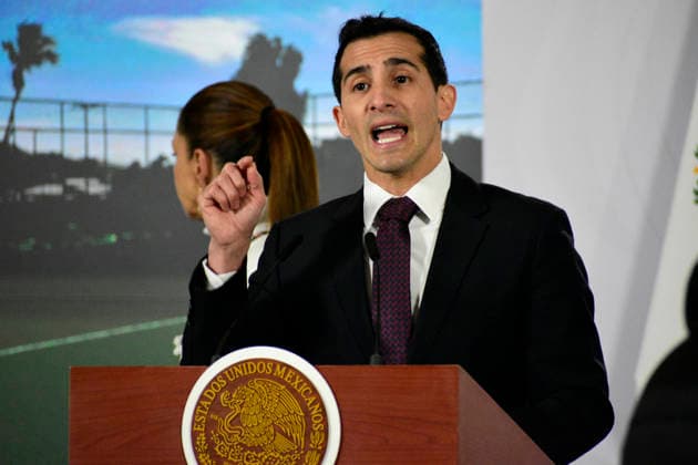 Mexico™s President Claudia Sheinbaum Press Conference The Head of the National Commission for Physical Culture and Sport, Rommel Pacheco Marrufo, speaks during a briefing about ˜Youth Transforming Mexico™ program at National Palace. on February 24, 2026 in Mexico City, Mexico. (Photo by Luis Barron Eyepix Group) Copyright: xLuisxBarronx xEyepixxGroupx LB_24022026_176694