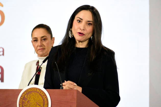 Mexico™s President Claudia Sheinbaum Press Conference Mexico s Culture Minister Claudia Curiel de Icaza, speaks during a briefing about ˜Youth Transforming Mexico™ program at National Palace. on February 24, 2026 in Mexico City, Mexico. (Photo by Luis Barron Eyepix Group) Copyright: xLuisxBarronx xEyepixxGroupx LB_24022026_176697