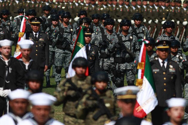 Flag Day Ceremony in Mexico MEXICO CITY, MEXICO - FEBRUARY 24: Members of the Mexican Navy take part in the Flag Day ceremony, at Marte Military Camp, in Mexico City, Mexico on February 24, 2026. Mexican President Claudia Sheinbaum led the ceremony before hundreds of members of the Mexican Army, National Guard and Navy. Daniel Cardenas Anadolu Mexico City Mexico. Editorial use only. Please get in touch for any other usage.  Copyright: x2026xAnadoluxDanielxCardenasx