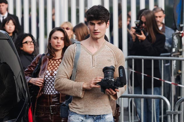 Milan, Milan Fashion Week Womenswear Fall Winter 2026 2027 - Women s Fashion, Fall Winter 2026 2027 - Diesel Fashion Show - Guest Arrivals. Pictured: Moritz Hau (influencer), Charleen Weiss (actress)  Copyright: xAlessandroxBremecx xipa-agency.netx xx IPA_Agency_IPA71983535
