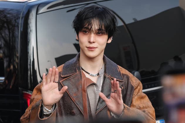 Milan, Milan Fashion Week Womenswear Fall Winter 2026 2027 - Women s Fashion, Fall Winter 2026 2027 - Diesel Fashion Show - Guest Arrivals. Pictured: Jeong Yun-ho (singer and member of the South Korean boy band Ateez)  Copyright: xAlessandroxBremecx xipa-agency.netx xx IPA_Agency_IPA71983316