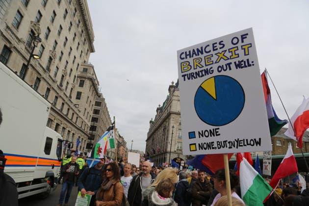 Anti Brexit activists demonstration in London LONDON, UNITED KINGDOM - MARCH 23: Anti Brexit activists stage a demonstration demanding a new referendum on the issue in London, United Kingdom on March 23, 2019. London, City of Ingiltere. Editorial use only. Please get in touch for any other usage.  Copyright: x2025xAnadoluxTayfunxSalcÄ±x