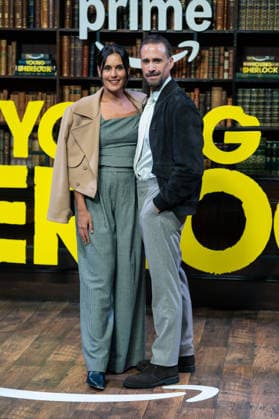 February 24, 2026, London, United Kingdom: Maria Dolores Dieguez and Joseph Fiennes attend the Young Sherlock World Premiere at Queen Elizabeth Hall. London United Kingdom - ZUMAs197 20260224_aaa_s197_192 Copyright: xLounisxTiarx
