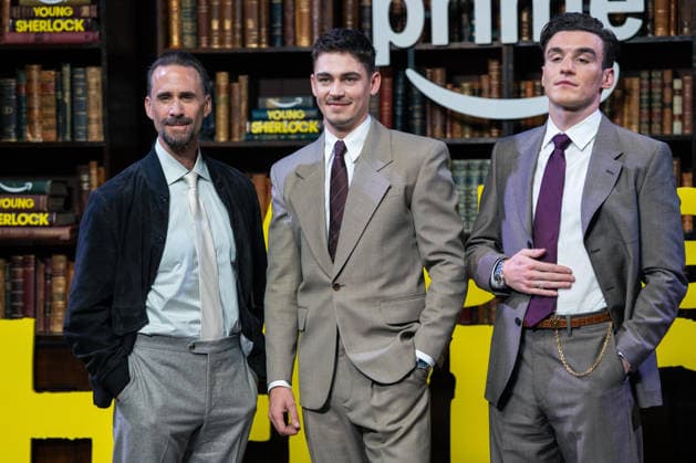 February 24, 2026, London, United Kingdom: (L-R) Joseph Fiennes, Hero Fiennes Tiffin and Donal Finn attend the Young Sherlock World Premiere at Queen Elizabeth Hall. London United Kingdom - ZUMAs197 20260224_aaa_s197_212 Copyright: xLounisxTiarx