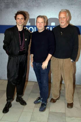 Andre Kaczmarczyk, Felix Karolus und Frank Leo Schröder bei der Premiere des Fernsehfilms Polizeiruf 110: Goldraub im Filmmuseum Potsdam. Potsdam, 24.02.2026