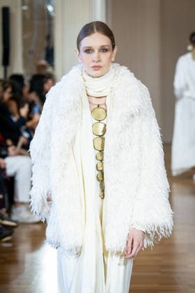 Martino Midali Womenswear Fall Winter 2026 2027 in Milan, Italy, on 24 February 2026 A model walks the runway at Martino Midali fashion show during the Milan Fashion Week - Womenswear Fall Winter 2026 2027 in Milan, Italy, on 24 February 2026., Credit:Stefano Costantino TTL Avalon Italy, Milan  Copyright: xStefanoxCostantinoxTTLx xAvalonx 1078023493