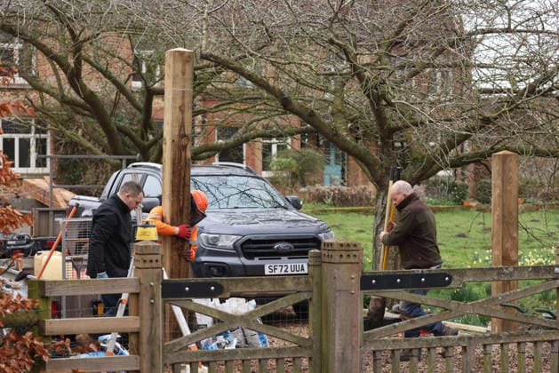 Work continues to install fencing around Marsh Farm. Marsh Farm is just along the road from Wood Farm on the Sandringham Estate where Andrew Mountbatten-Windsor is staying. Mountbatten-Windsor was arrested last week, and taken to Aylsham police station before being released under investigation, and returning to Wood Farm. Andrew Mountbatten-Windsor, formerly Prince Andrew The Duke of York, has previously denied any wrongdoing in relation to sex offender Jeffrey Epstein. Andrew Mountbatten-Windsor, Sandringham, Norfolk, on 25th February, 2026 