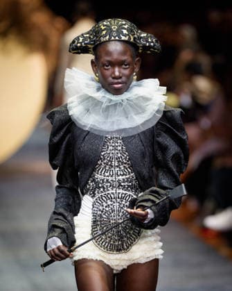 February 25, 2026, Melbourne, Victoria, Australia: A model wearing a design by Gwendolynne walks at the Glam Up Runway show of the PayPal Melbourne Fashion Festival at the Royal Exhibition Building in Melbourne, Australia. Melbourne Australia  - ZUMAl303 20260225_aaf_l303_041 Copyright: xSydneyxLowx