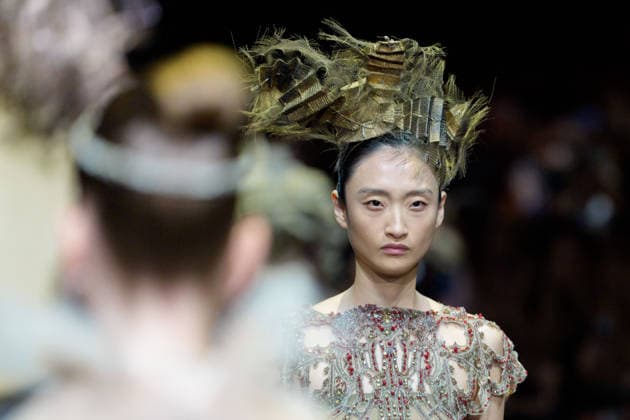 February 25, 2026, Melbourne, Victoria, Australia: A model wearing a design by Gwendolynne walks at the Glam Up Runway show of the PayPal Melbourne Fashion Festival at the Royal Exhibition Building in Melbourne, Australia. Melbourne Australia  - ZUMAl303 20260225_aaf_l303_054 Copyright: xSydneyxLowx