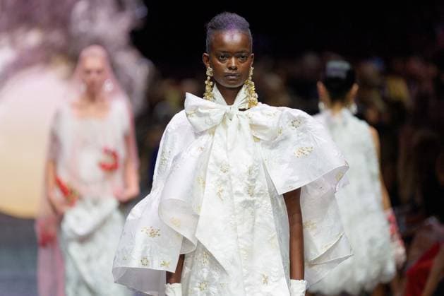 February 25, 2026, Melbourne, Victoria, Australia: A model wearing a design by Romance Was Born walks at the Glam Up Runway show of the PayPal Melbourne Fashion Festival at the Royal Exhibition Building in Melbourne, Australia. Melbourne Australia  - ZUMAl303 20260225_aaf_l303_050 Copyright: xSydneyxLowx