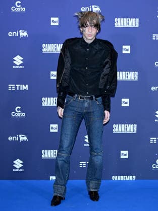 Sanremo, 76th Italian Song Festival - Chiello photocall - in the photo: Chiello, Rocco Modello  Copyright: xTerenghi PoolxSanremo02x xipa-agency.netx xPoolxSanremox02x IPA_Agency_IPA72016904
