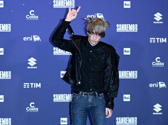 Sanremo, 76th Italian Song Festival - Chiello photocall - in the photo: Chiello, Rocco Modello  Copyright: xTerenghi PoolxSanremo02x xipa-agency.netx xPoolxSanremox02x IPA_Agency_IPA72016895