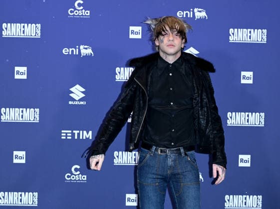 Sanremo, 76th Italian Song Festival - Chiello photocall - in the photo: Chiello, Rocco Modello  Copyright: xTerenghi PoolxSanremo02x xipa-agency.netx xPoolxSanremox02x IPA_Agency_IPA72016896