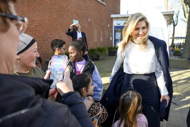 Queen Maxima Working Visit In Rotterdam Queen Máxima, honorary chair of the Financially Healthy Netherlands Foundation (SFGN), is on a working visit to the Irene Neighborhood House in Bloemhof, Rotterda, Netherlands on February 25, 2026. Photo by NLBeeld Patrick van Emst Bruno Press ABACAPRESS.COM  Copyright: xBrunoxPress ABACAx