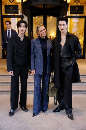 Michelle Hunzinger Pavel Naret, Pooh Krittin - Milan Fashion Week - Womenswear Fall Winter 2026 2027 MILAN, ITALY - FEBRUARY 25: Michelle Hunzinger, Pavel Naret and Pooh Krittin are spotted outside her hotel during the Milan Fashion Week - Womenswear Fall Winter 2026 2027 on February 25, 2026 in Milan, Italy. Photo by Marco Piovanotto Abacapress.com  Copyright: xPiovanottoxMarco ABACAx