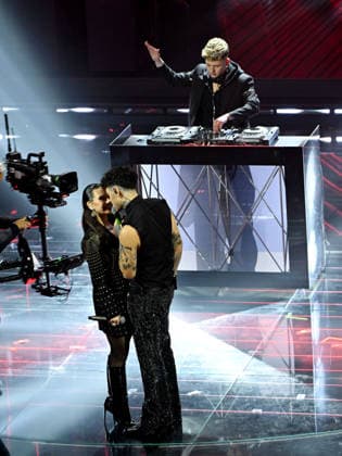 Sanremo, 76th Italian Song Festival. Second Night. Pictured: Blind, El Ma, and Soniko.  Copyright: xMaurizioxD Avanzox xipa-agency.netx xPoolxSanremox02x IPA_Agency_IPA72023562