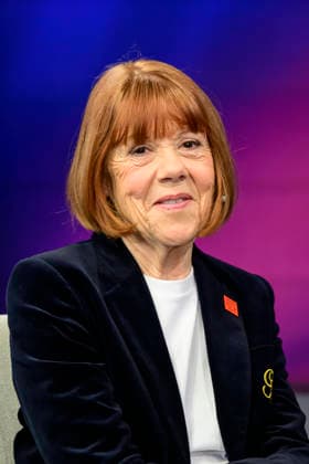 GER, Berlin, studio, guest on - maischberger, political talk show, TV, format, with host - Sandra Maischberger, Das Erste, from Adlershof - at Studio 20, pictured from left: Gisele Pelicot, pre recording, February 25, 2026, Copyright: HMBxMedia UwexKoch