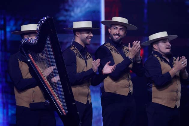 Vina del Mar, February 25, 2026 The group A los 4 Vientos during their performance in the folkloric competition of the Vina del Mar Festival 2026 Sebastian Cisternas Aton Chile, Vina del Mar Chile Aton 1128590  Copyright: SEBASTIANxCISTERNAS xATONxCHILE
