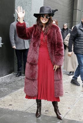 NEW YORK, NY- FEBRUARY 25: Priyanka Chopra Jonas seen at The View on February 25, 2026 in New York City. Copyright: xRWx