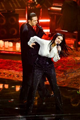 76th Italian Song Festival of Sanremo 2nd Evening Teatro Ariston - Sanremo, Italy Achille Lauro;Laura Pausini 76th Italian Song Festival of Sanremo 2nd Evening Teatro Ariston - Sanremo, Italy 25th February 2026 SGPItalia id 134399_035 Not Exclusive  Copyright: xAlfonsoxCatalano SGPx